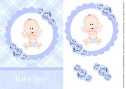 Cute Baby Boy Card Front with Decoupage