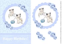 Little Kittens Birthday Decoupage Card
