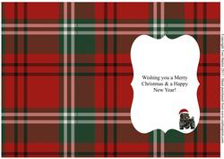 Cute Scottie Dog Christmas Card Insert