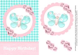 Butterfly Birthday Card Front with Decoupage