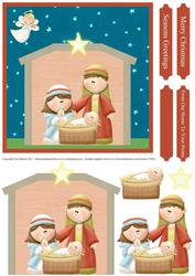 Christmas Nativity Christmas Scene Decoupage Card
