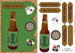 Down the Pub Triple Scallop Card Front with Decoupage