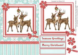 Reindeer Card Front with Decoupage