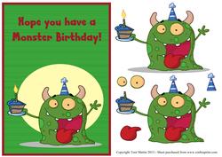 Hope You Have a Monster Birthday Decoupage Card
