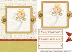 Christmas Angel Card Front with Decoupage