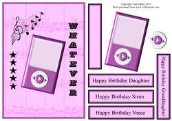 Whatever - Ipod Teen Card Front with Decoupage