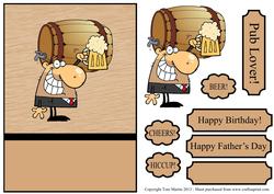 Beer Dude Card Front with Decopuage