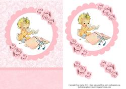 New Baby Girl Card Front & Decoupage
