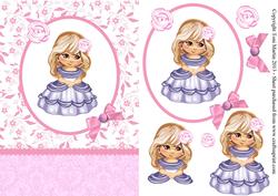 Sweet Girl Card Front & Decoupage