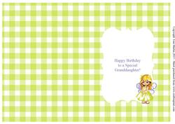 Granddaughter Birthday Insert - Cute Fairy Girl