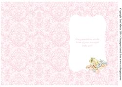 Cute Vintage Baby Girl Card Insert