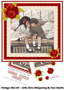 Vintage Mini Kit - Little Girls Whispering - Female Birthday