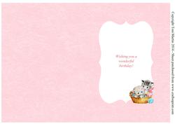 Cute Kittens in a Basket Birthday Insert
