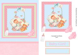 Sweet Vintage Baby Girl Decoupage Card