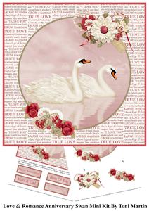 Love & Romance Anniversary Swan Mini Kit & Decoupage