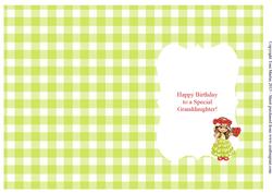 Granddaughter Birthday Insert - Cute Girl with Flowers