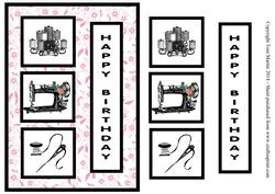 Vintage Sewing / Seamstress Decoupage Card