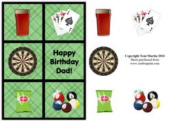 Happy Birthday Dad Pub Theme Card Front / Topper & Decoupage