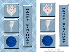 Ten Pin Bowling Card Front / Topper & Decoupage