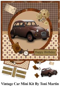 Vintage Car Mini Kit & Decoupage (birthday / Father's Day)