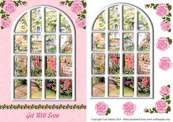 Rose Cottage Arched Window Get Well Topper & Decoupage