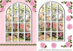 Rose Cottage Arched Window Topper & Decoupage