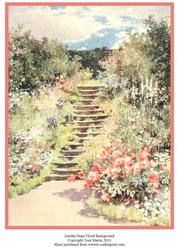 Garden Steps Floral Background