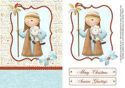Nativity Shepherd Card Front & Decoupage