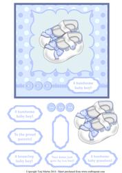 Cute Little Shoes - Baby Boy Topper & Decoupage