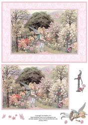 Fairy & Butterflies in the Garden Topper & Decoupage