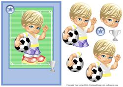 Little Football Boy Topper & Decoupage