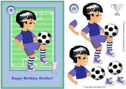 Football Boy Topper & Decoupage Birthday Brother