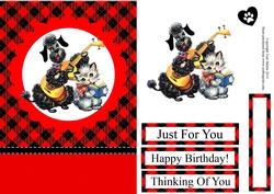 Cat & Dog Singing Musical Topper & Decoupage