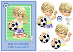 Little Footballer Boy Topper & Decoupage Birthday