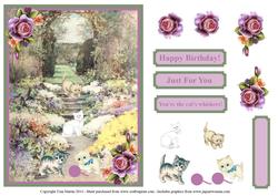 Kittens in the Garden Topper & Decoupage