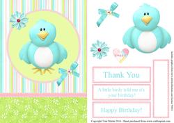A Little Birdy Told Me It's Your Birthday Topper & Decoupage
