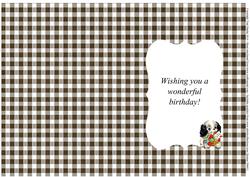 Puppy & Flowers Gingham Birthday Insert