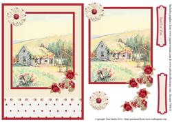 Country Cottage Topper & Floral Decoupage