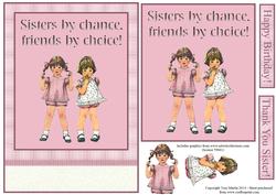 Sisters by Chance, Friends by Choice Topper & Decoupage