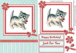 Vintage Kitten Topper & Decoupage
