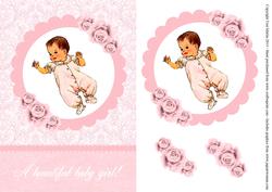 A Beautiful Baby Girl Topper & Decoupage