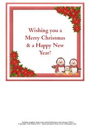 Penguin Family Christmas Insert