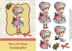 Merry Christmas Granddaughter Topper & Decoupage
