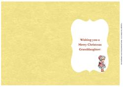 Merry Christmas Granddaughter Insert