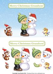 Christmas Grandson Cute Topper & Decoupage