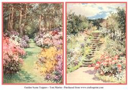 Floral Garden Scene Toppers