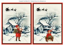 Christmas Winter Scene Toppers - Boy & Girl