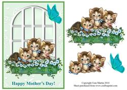 Happy Mother's Day - Little Kittens Topper & Decoupage