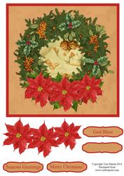 Nativity Wreath Topper & Decopuage - Jesus & Little Angels
