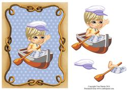 Nautical Boat Boy Topper & Decoupage